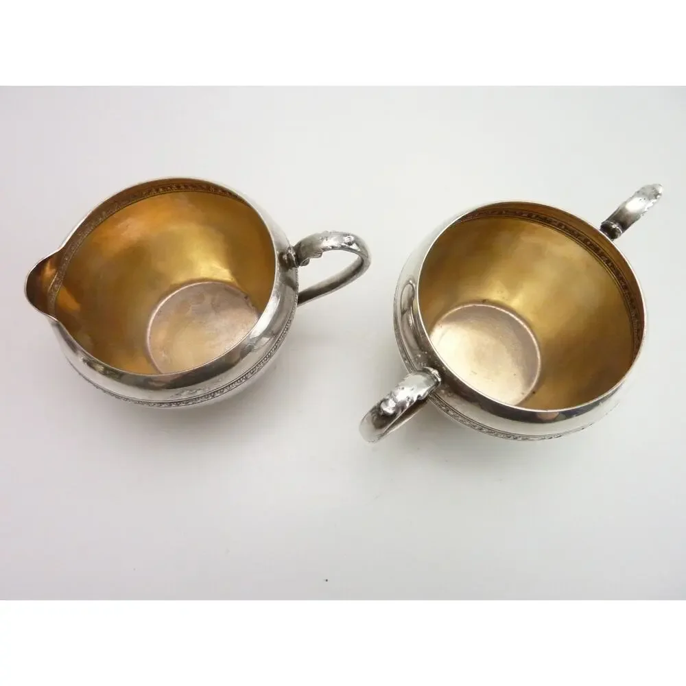 Vintage Viking Plating Silverplate Creamer Sugar Bowl Hostess Set Service